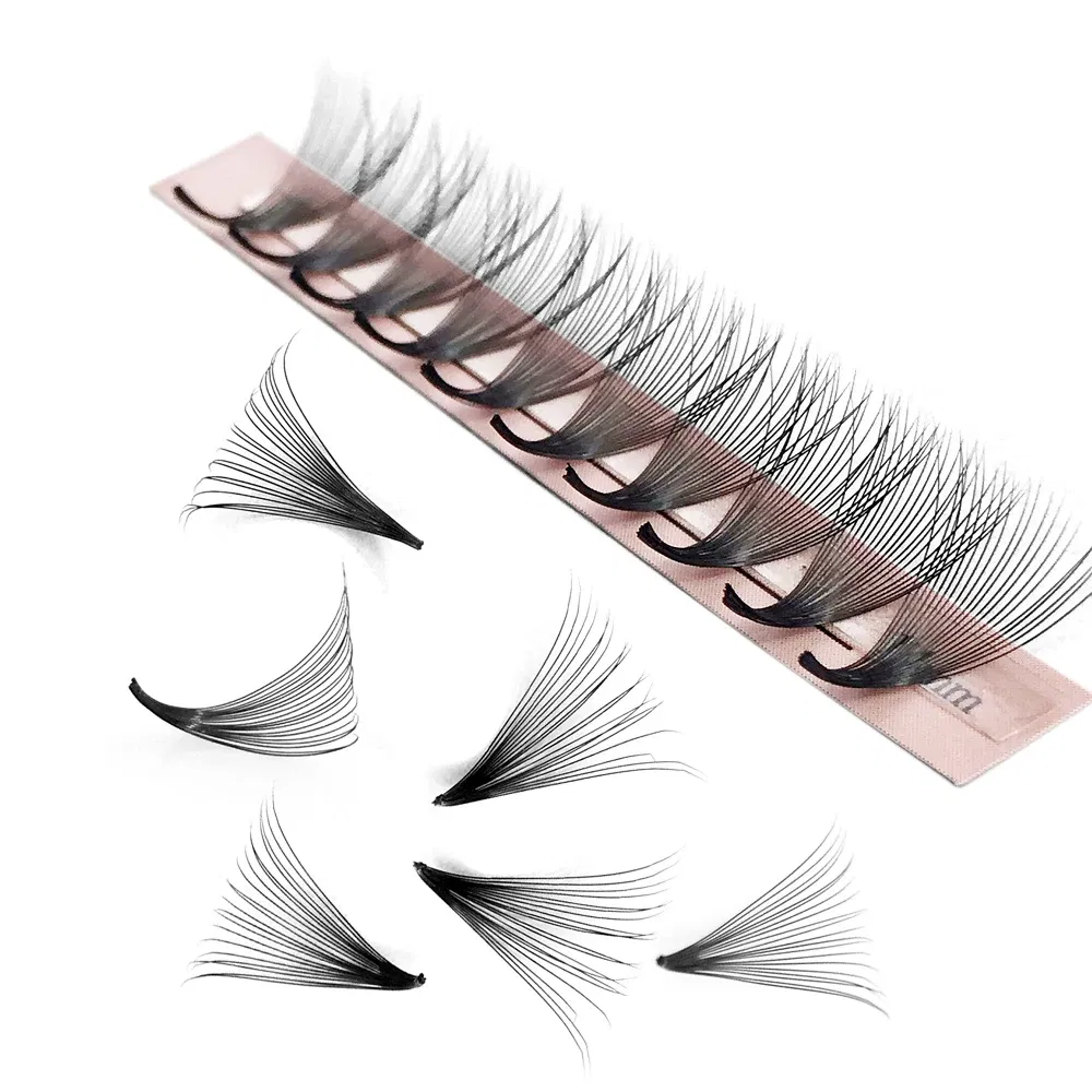 Color: Light Blue, Curl: C, Thickness: 0.07mm, Length: 11mm, Ships From: CHINA - Goddess 12D/14D/16D/20D Premade Fan Eyelash Extensions Natural Soft Russian Volume Lashes Faux Mink Individual Lash Extensions