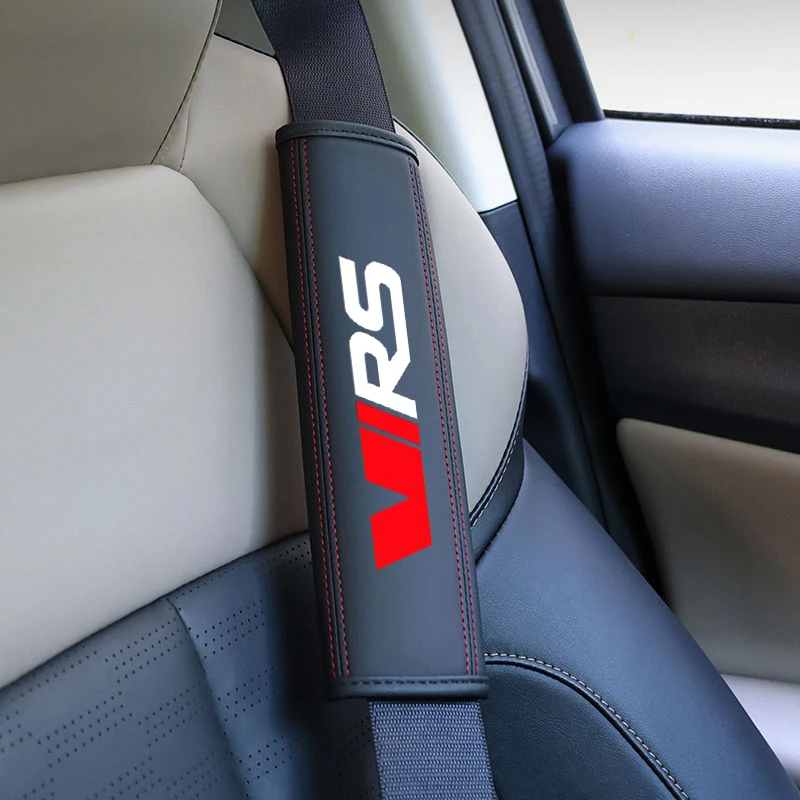 Color Name: black - Car Seat Belt Nappa Leather Safety Belt Shoulder Covers Interior For Skoda VRS Octavia FABIA KAMIQ KAROQ KODIAQ RAPID SUPERB Car