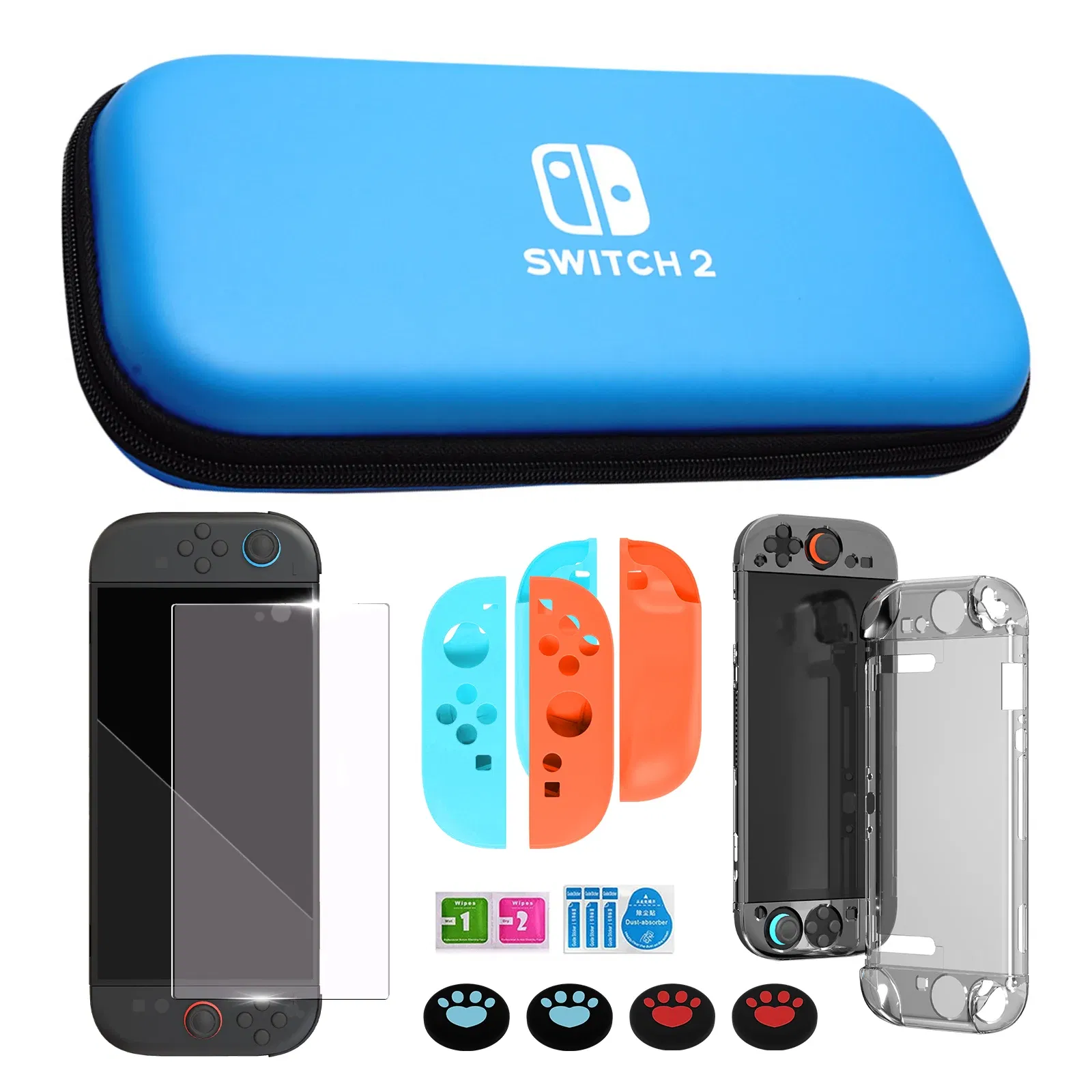 Color: Blue - 2025 New Nintendo Switch 2 Travel Carrying Bag Protective Cover Hard Shell Pack Game Travel Storage Bag Joy-Con Protective Cover