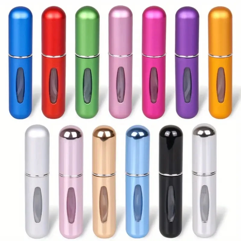 Color: Dark Khaki - Portable Mini Travel High-end Perfume Bottle Base Refill Bottle Straight Charging Small Sample Perfume Aluminum Material