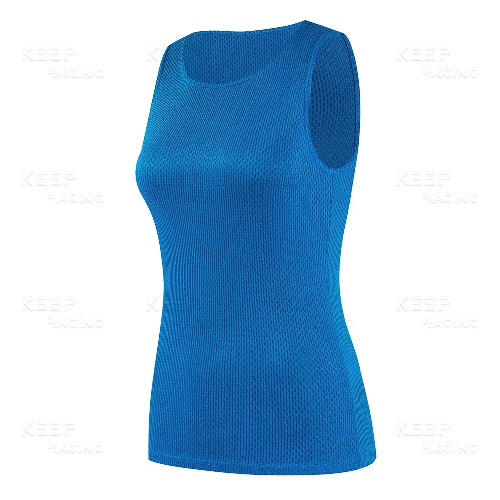 Color: Blue, Size: L - Women Cycling Base Layers Colorful Cycling Jersey Blue Quick Dry Vest Breathable Pink Undershirt Elastici Vest Road Bike Jerseys