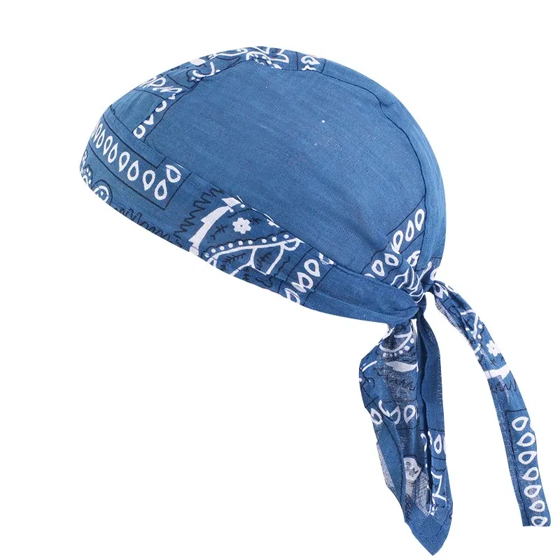 Color: PURPLE - Cotton Cycling Pirate Bandana Men Women Headwraps Bike Headband Headcloth Sweat Wicking Beanie Hip-hop Turban Head Scarf