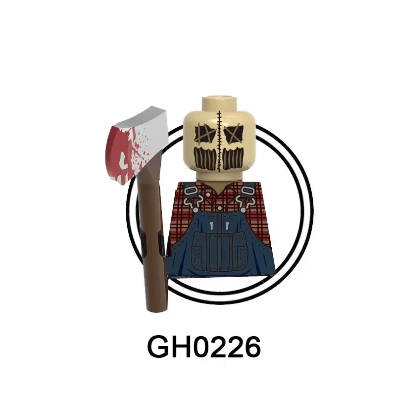 Color: army green - TP1040 WM6205 G0129 Killer Klowns Mini Action Figure Classic Horror Thriller Movie Series Building Block Model Doll Toy For Gift