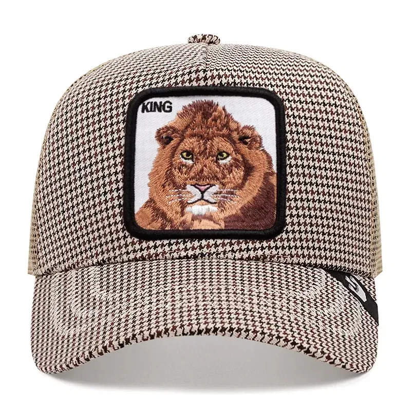 Color: Gold - Baseball Caps Men Women Snapback Hip Hop Cap With Fashion Animals Embroidery Summer Breathable Mesh Trucker Caps Streetwear Bone