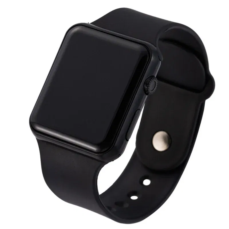 Color: black - Simple Digital Watch for Men Women Fashion Sport LED Electronic Watch Black Silicone Wristband Casual Mens Watch Reloj Hombre