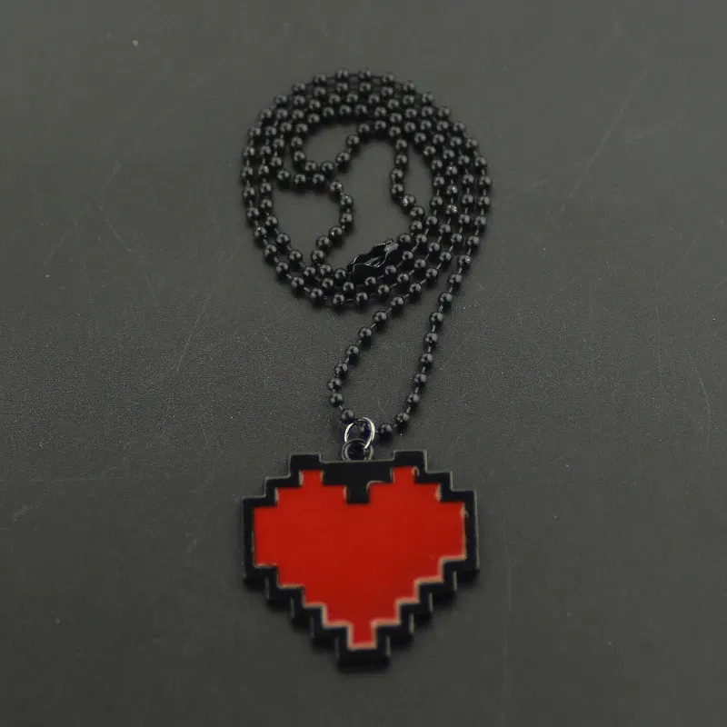 Metal Color: RED-BROWN, Ships From: CHINA - Fashion Necklaces Game Undertale Papyrus Sans Frisk Bravery LOVE Heart Necklace Pendant Link Chain Women Jewelry Accessories