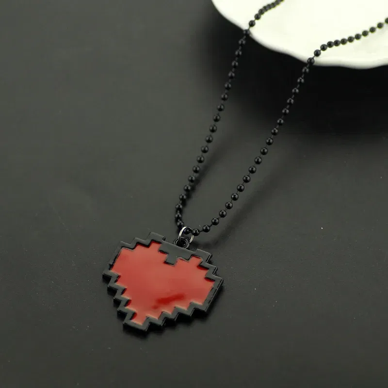 Metal Color: RED-BROWN, Ships From: CHINA - Fashion Necklaces Game Undertale Papyrus Sans Frisk Bravery LOVE Heart Necklace Pendant Link Chain Women Jewelry Accessories