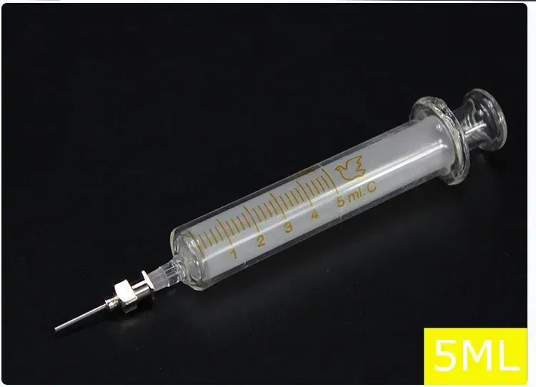 Color: indigo - Glass Syringe 1ml 2ml 5ml 10ml 20ml 30ml Syringe Metal Needle Welding Oil Container Glass Push Rod Mobile Phone Repair Tools