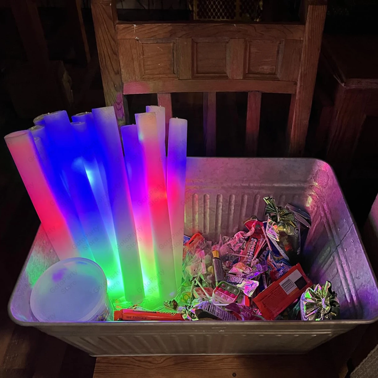 Color: Deep Sapphire, Size: L - 10/12/15pcs LED Foam Glow Sticks Wedding Party Accessories Light up Foam Stick Glow in The Dark Birthday Festival Party Supplies