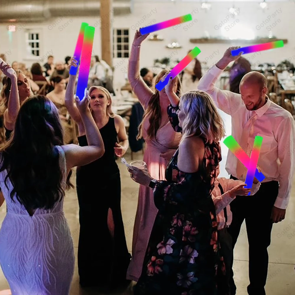 Color: Deep Sapphire, Size: L - 10/12/15pcs LED Foam Glow Sticks Wedding Party Accessories Light up Foam Stick Glow in The Dark Birthday Festival Party Supplies