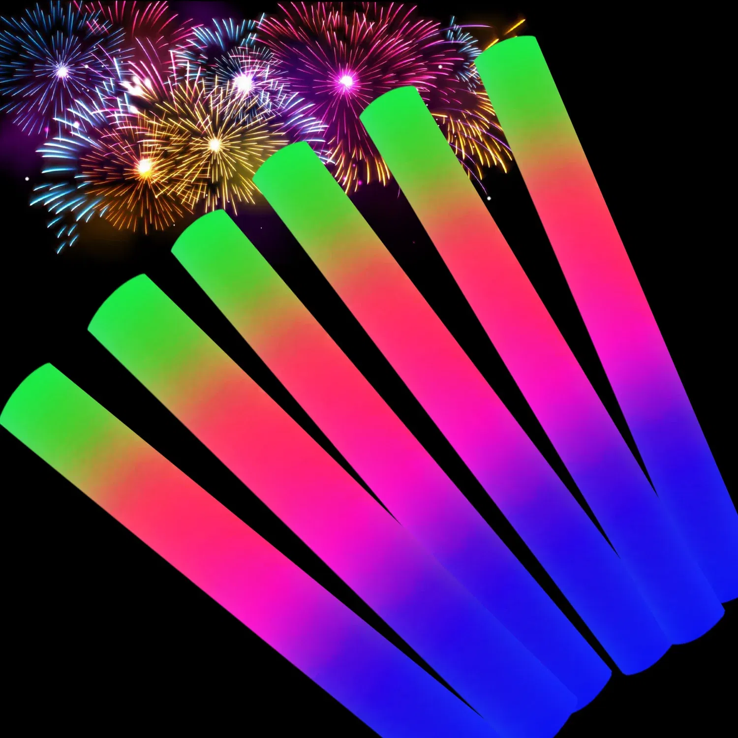 Color: Deep Sapphire, Size: L - 10/12/15pcs LED Foam Glow Sticks Wedding Party Accessories Light up Foam Stick Glow in The Dark Birthday Festival Party Supplies