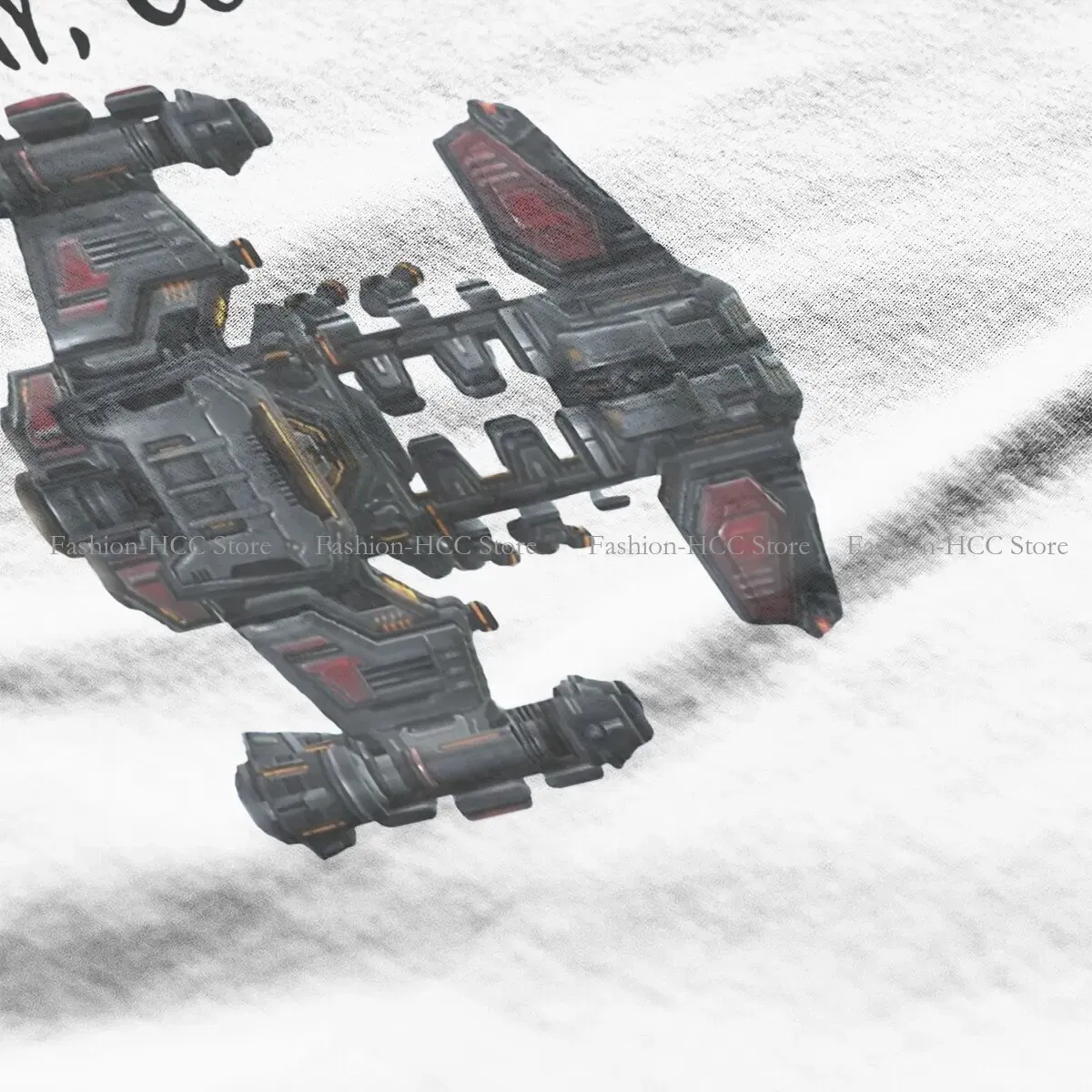 Color: WHITE, Size: S - StarCraft Military Science Game Polyester TShirts Battlecruiser Personalize Homme T Shirt Hipster Tops