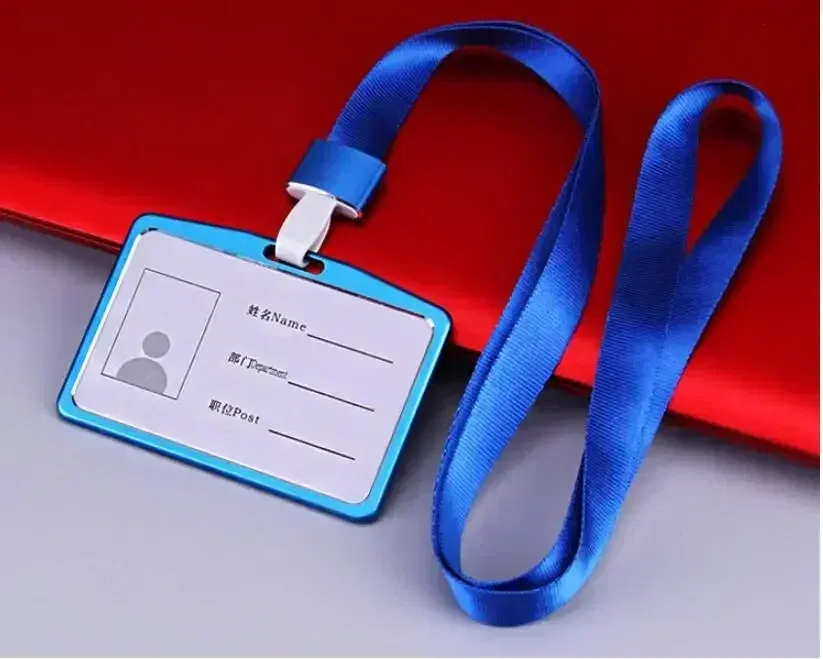 Color: Deep Green - Aluminum Alloy Card Cover Case Women Men Work Name Bank ID Card Holders Business Badge Case Credit Card Badge Case Bag Pouch
