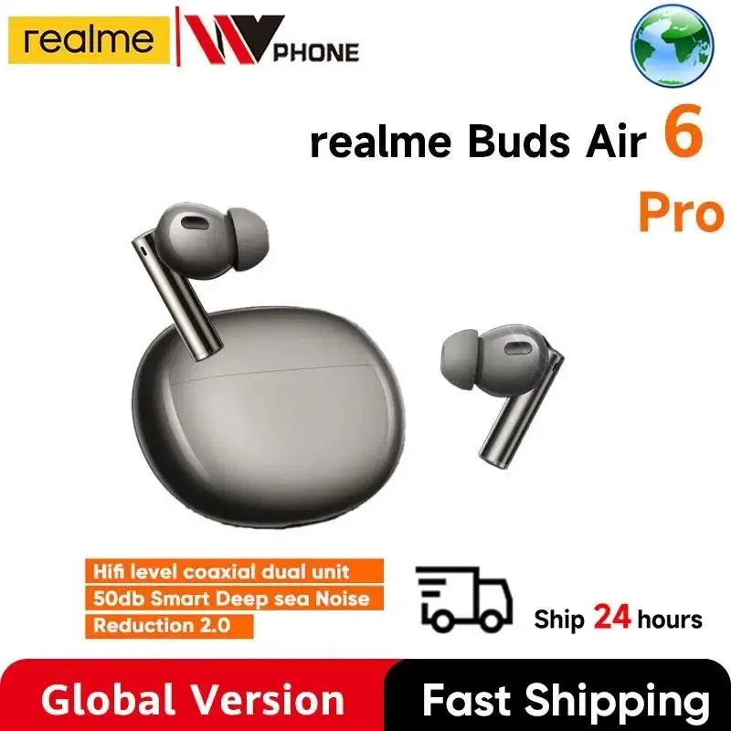Color: WHITE, Ships From: CHINA - New! Global Version Buds Air 6 Pro True Wireless Earphone 50dB Deep Sea Noise Reduction 2.0 Bluetooth 5.3 IP55 Headphone