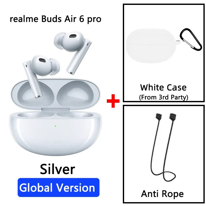 Color: WHITE, Ships From: CHINA - New! Global Version Buds Air 6 Pro True Wireless Earphone 50dB Deep Sea Noise Reduction 2.0 Bluetooth 5.3 IP55 Headphone