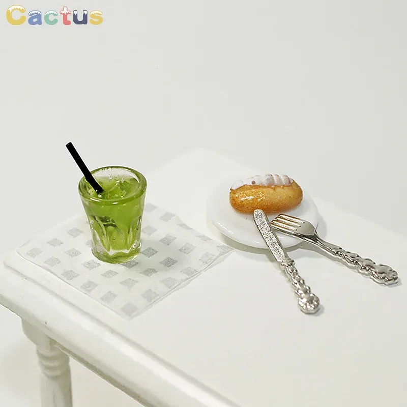 Color: Black - Miniature Toy Cocktail Drinks Doll Toys Dollhouse Accessories Miniature Items For 1:6/1:12 Doll House Kitchen Ornaments