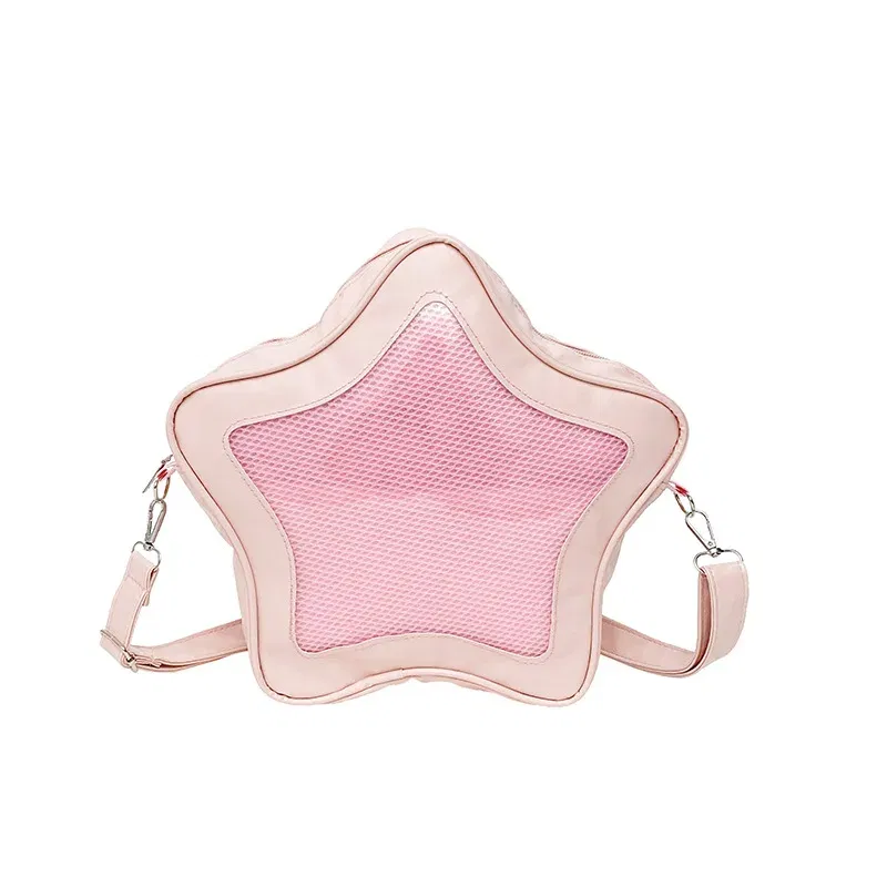 Color: Pink - Japanese Style Minimalist Cute Aesthetic Shoulder Bag for Students Kawaii Crossbody Purse Street Fashion