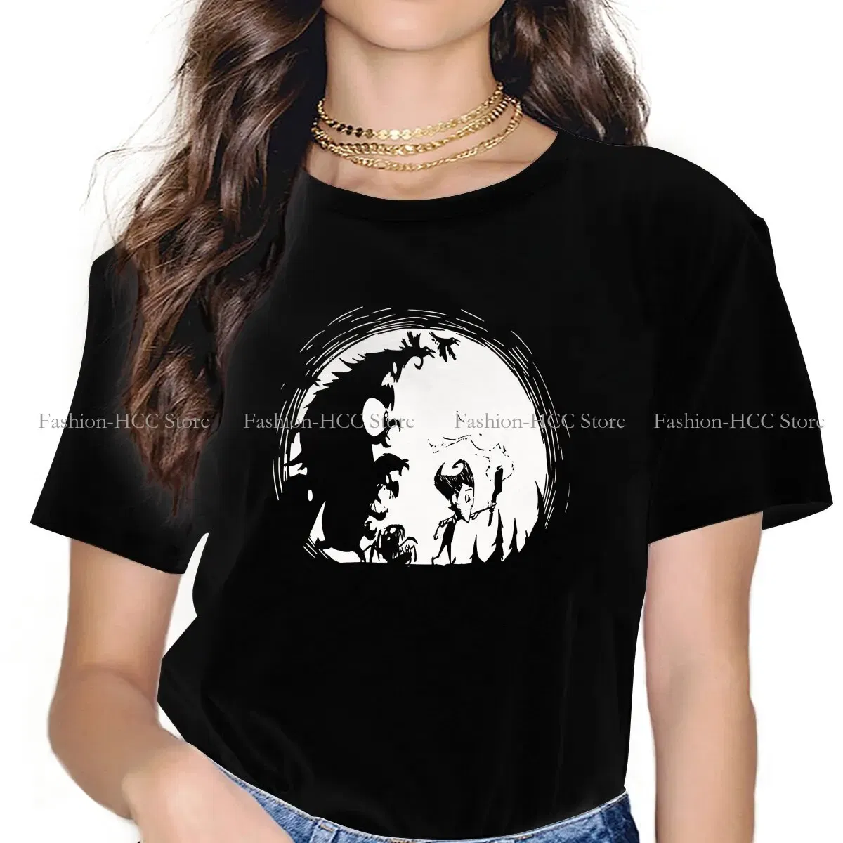 Color: black, Size: L - Dont Starve Polyester TShirts Monster Distinctive Homme T Shirt New Trend Clothing