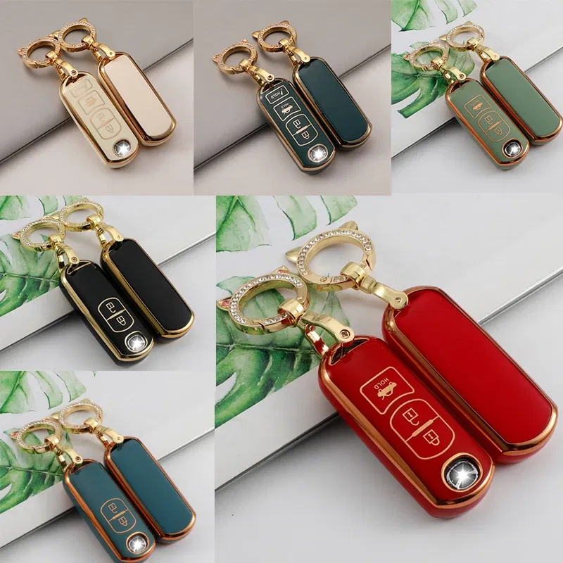 Color Name: Green - TPU Car Remote Key Case Cover for Mazda 2 3 6 Atenza Axela Demio CX-5 CX5 CX-3 CX7 CX-9 2015 2016 2017 2018 2019 Accessories