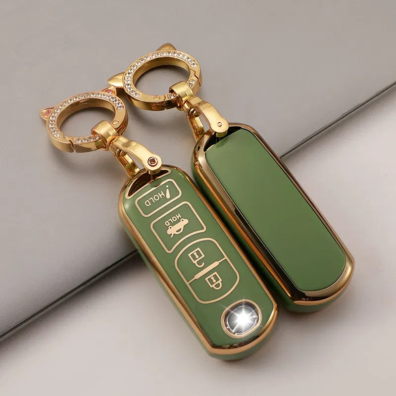 Color Name: Green - TPU Car Remote Key Case Cover for Mazda 2 3 6 Atenza Axela Demio CX-5 CX5 CX-3 CX7 CX-9 2015 2016 2017 2018 2019 Accessories