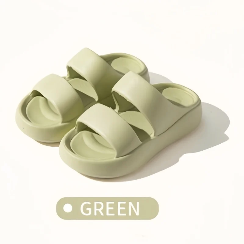 Color: green, Shoe Size: 40 - Summer Women EVA Slippers Men 2024 Bathroom Non-Slip Slides Girl Outdoor Beach Casual Sandals Couple Soft Thick Soled Flip Flops