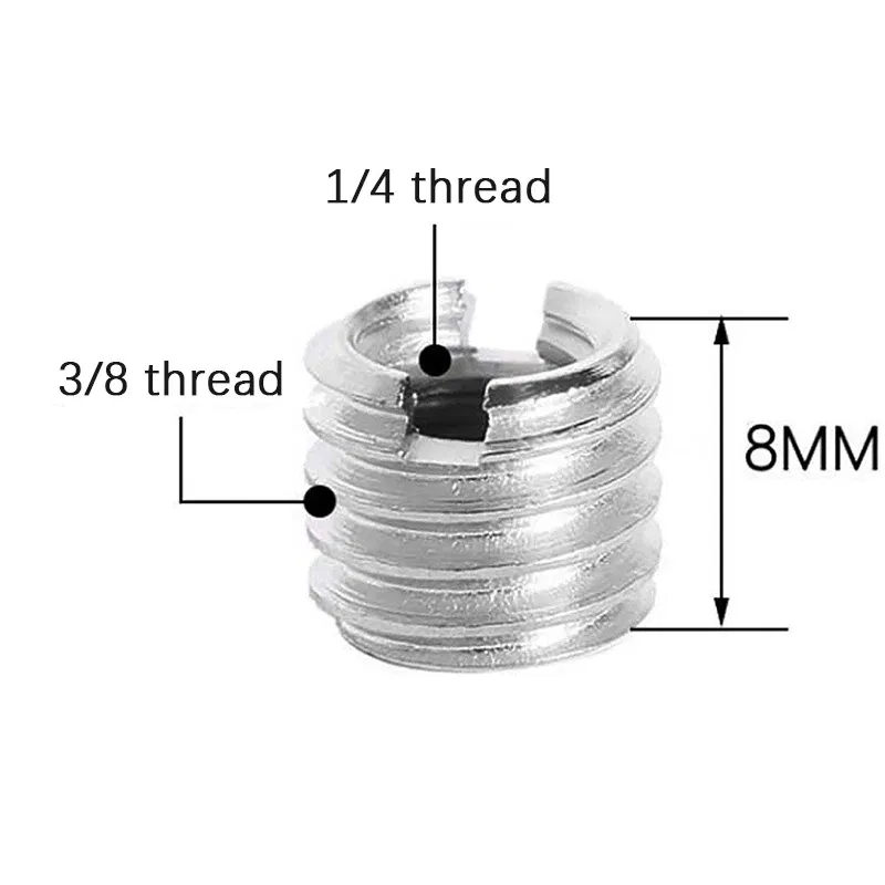 Color: Gold - Camera Screw Conversion Nut 5/8 To 3/8 To 1/4 Inch Adapter Mount For DSLR Tripod Monopod Quick Release Plate Stands Camera Acc