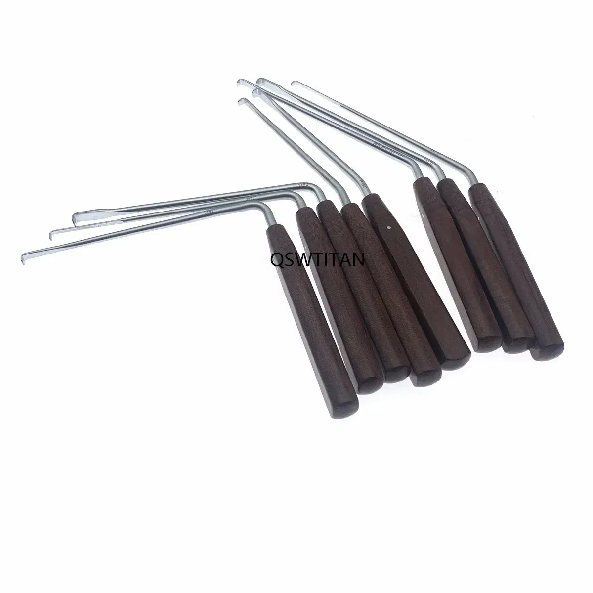 Color: Brown - Nerve Root Hook Retractor with wooden handle brain Bone Retractor Stainless Steel nerve pull hook