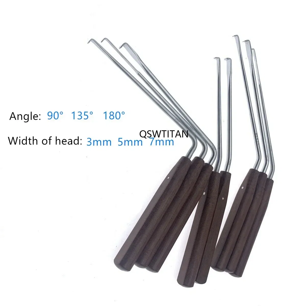 Color: Brown - Nerve Root Hook Retractor with wooden handle brain Bone Retractor Stainless Steel nerve pull hook