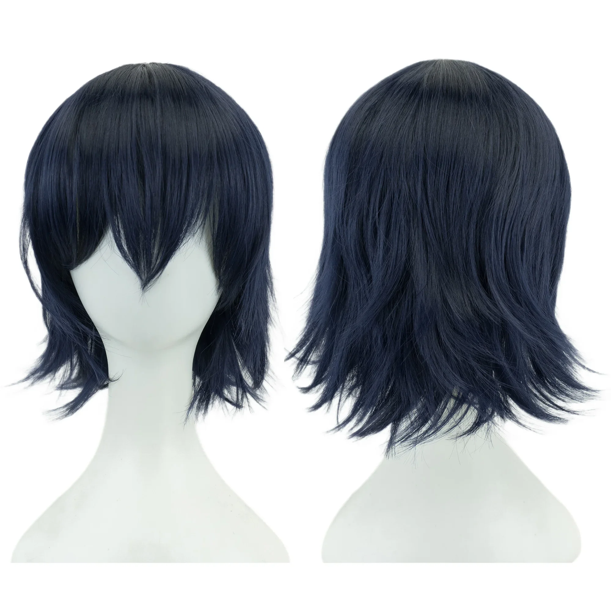 Color: #1B, Stretched Length: 12INCHES - Synthetic Unisex 12 Inches Short Cosplay Hair Party BOB Wigs with Bangs Pink Blonde Orange Halloween Costume Lolita Wig