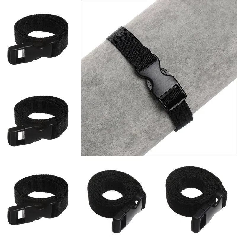 Color: black - 0.5-3M Black Durable Nylon Travel Tied Cargo Tie Down Luggage Lash Belt Strap With Cam Buckle Travel Kits Outdoor Camping Tool
