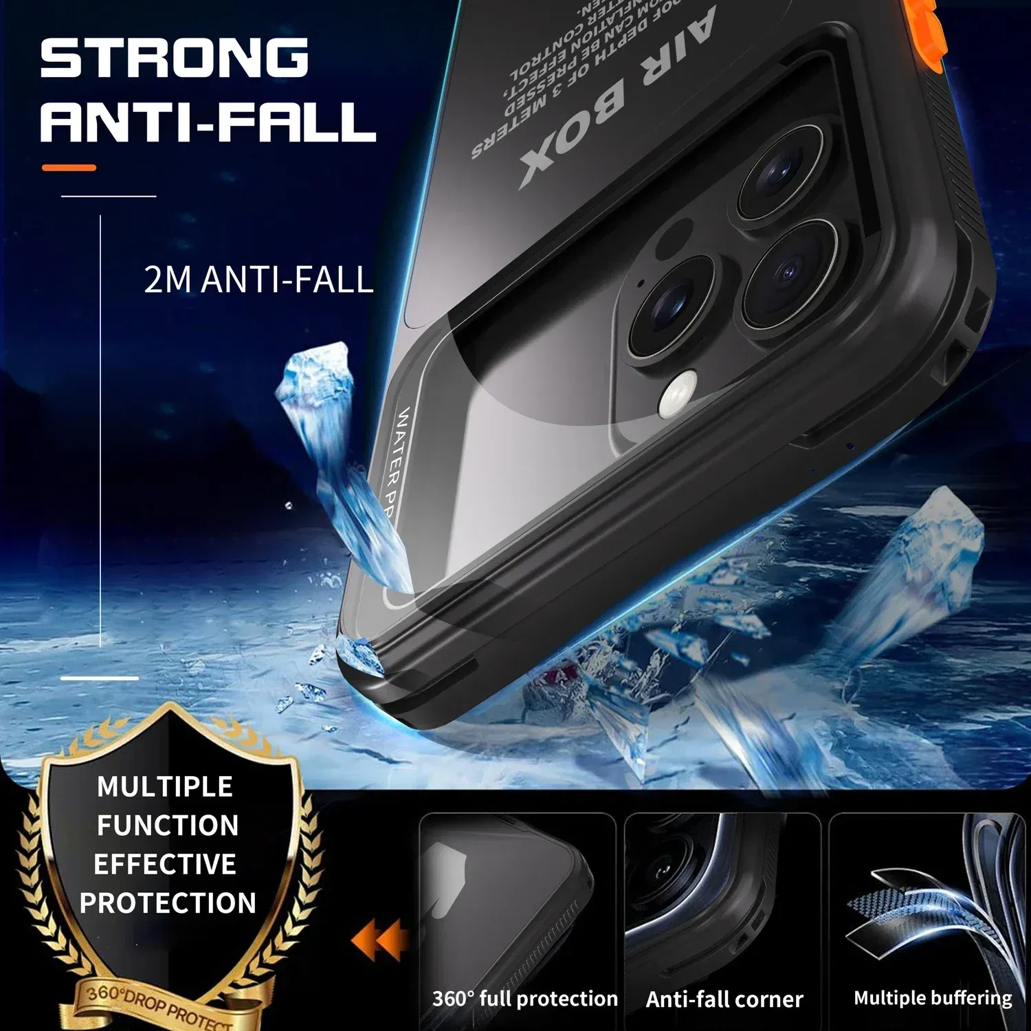 Color: Beige, Material: PE - IP68 Waterproof Phone Case For iPhone 15 14 13 12 Pro Max Plus Underwater Taking Shockproof Dustproof Swimming Diving Cover