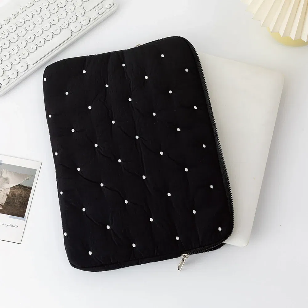 Color: black, Size: 11-inch - Laptop bag for macbook air 13 case 13-14 Inch puffy notebook pouch 15-16Inch Cute laptop sleeve 9-11 Inch Tablet Sleeve girl bag
