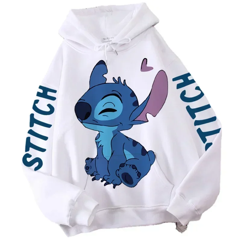 Color: PURPLE, Size: 8T - Disney Hoodie Fashion Stitch Angel Monster Letter Cartoon Sweatshirt Pullover Cute Harajuku Unisex Women's Pocket Top