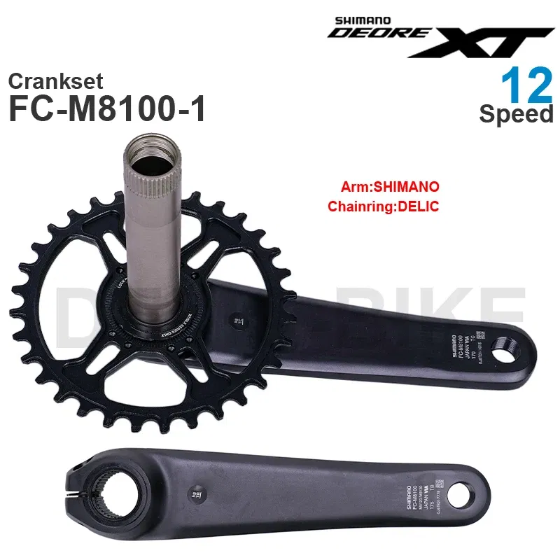 Color: PURPLE, Crank Length: 175mm, Ships From: CHINA - SHIMANO DEORE XT M8100 12 Speed Crankset FC-M8100-1 FC-M8120-1 30T 32T 34T 170mm 175mm Original parts or with DELIC Chainring