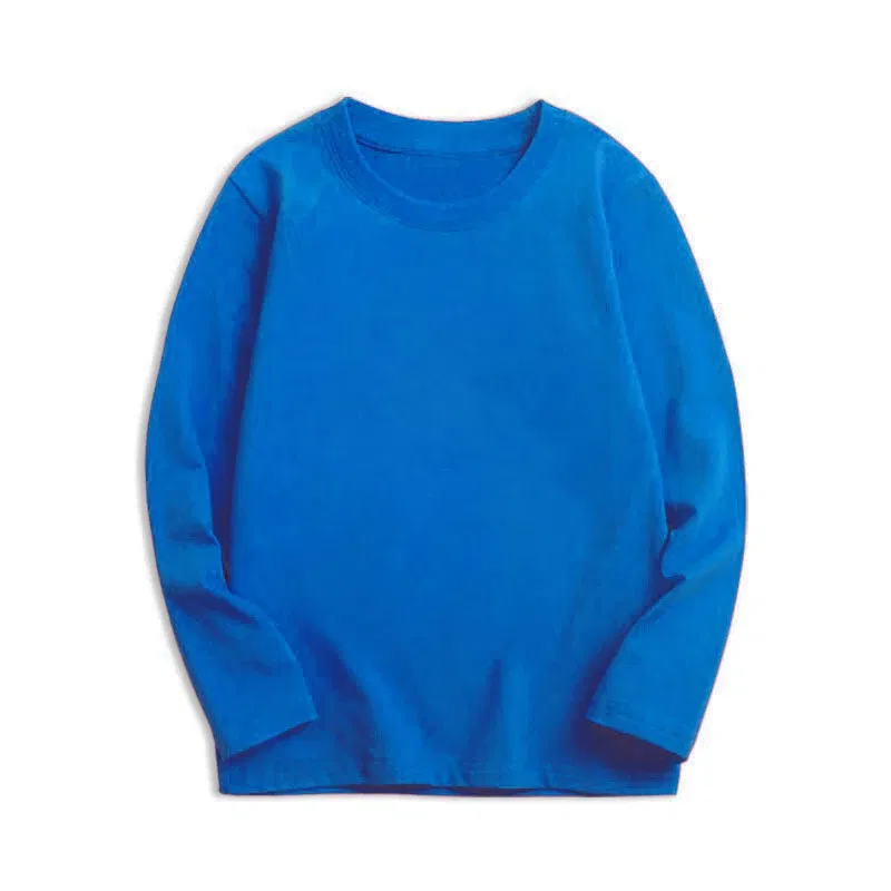 Color: Brown, Kid Size: 5 - 7 Colors Spring Long Sleeve Tees Children's T-shirt Cotton Solid Colour Base Coat Leisure Wear Boys Girls Tops Kids Clothes