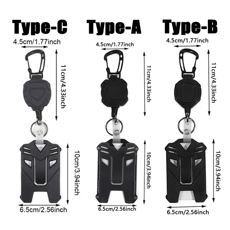 Color: GRAY - ID Card Holder Bus Card Cover Case Badge Reel Clip Badge Clip Heavy Duty Badge Clip Retractable Badge Holder ID Badge Holder