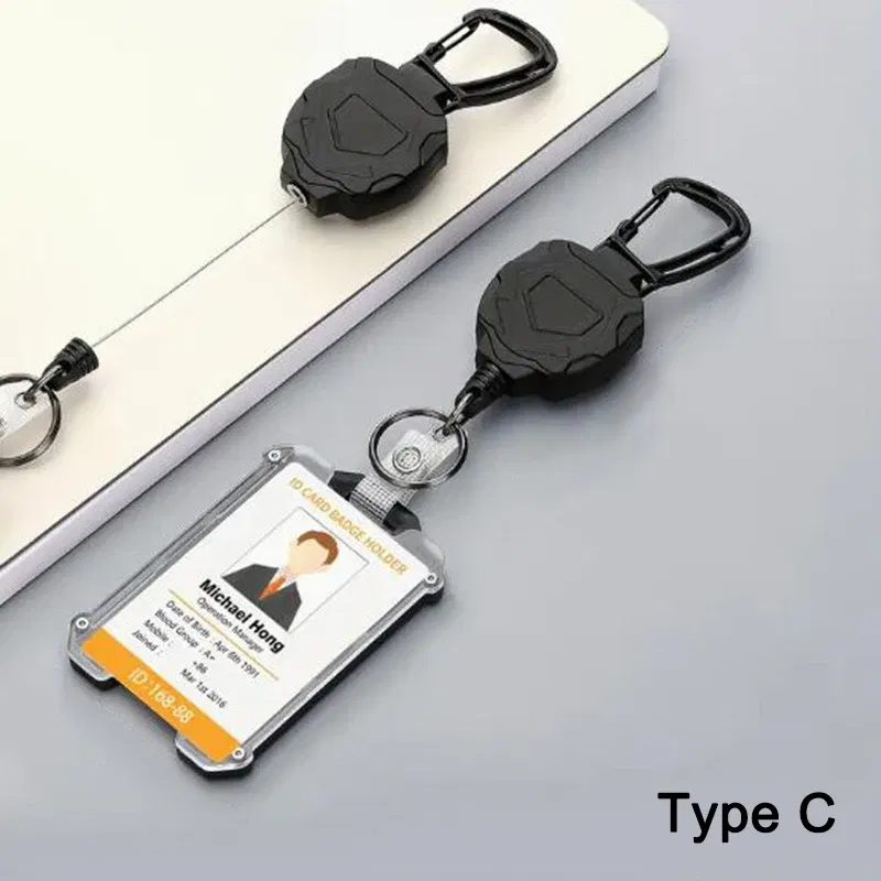 Color: GRAY - ID Card Holder Bus Card Cover Case Badge Reel Clip Badge Clip Heavy Duty Badge Clip Retractable Badge Holder ID Badge Holder