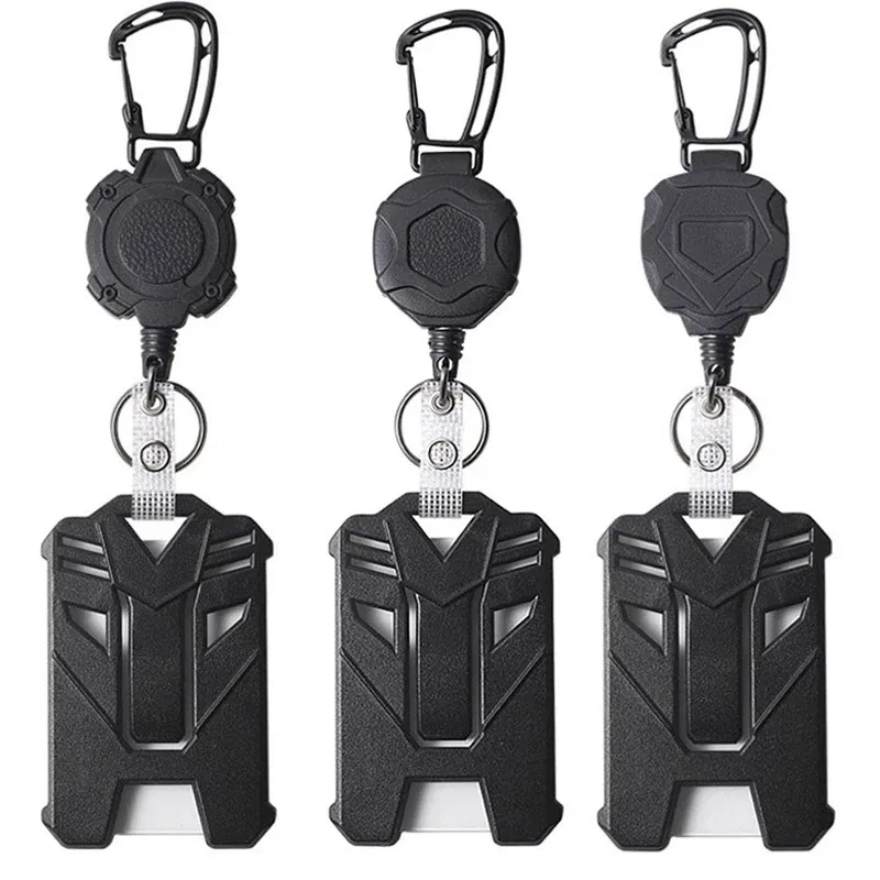 Color: GRAY - ID Card Holder Bus Card Cover Case Badge Reel Clip Badge Clip Heavy Duty Badge Clip Retractable Badge Holder ID Badge Holder