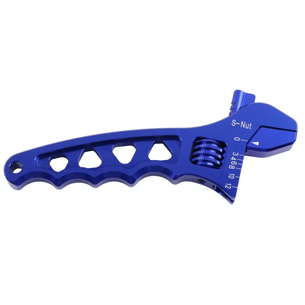 Color: Blue - Aluminum Adjustable Spanner Wrench Tool for Fuel Hose End Fitting 3AN to 12AN