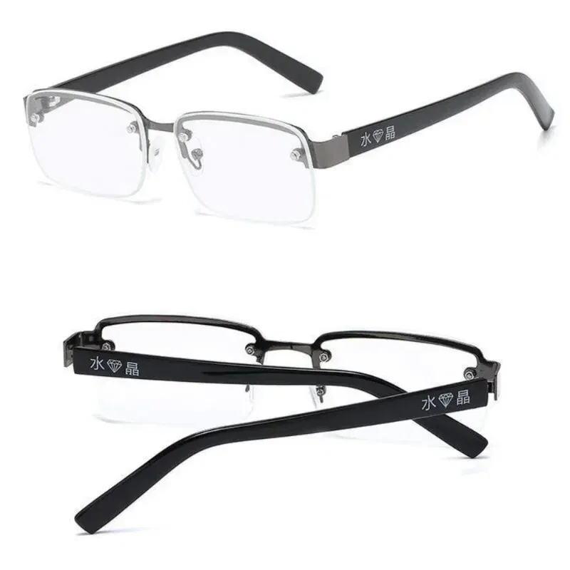 High-quality Half-frame Reading Glasses for Men Women Imitation Crystal Presbyopia Eyeglasses Blue Light Blocking Eyewear