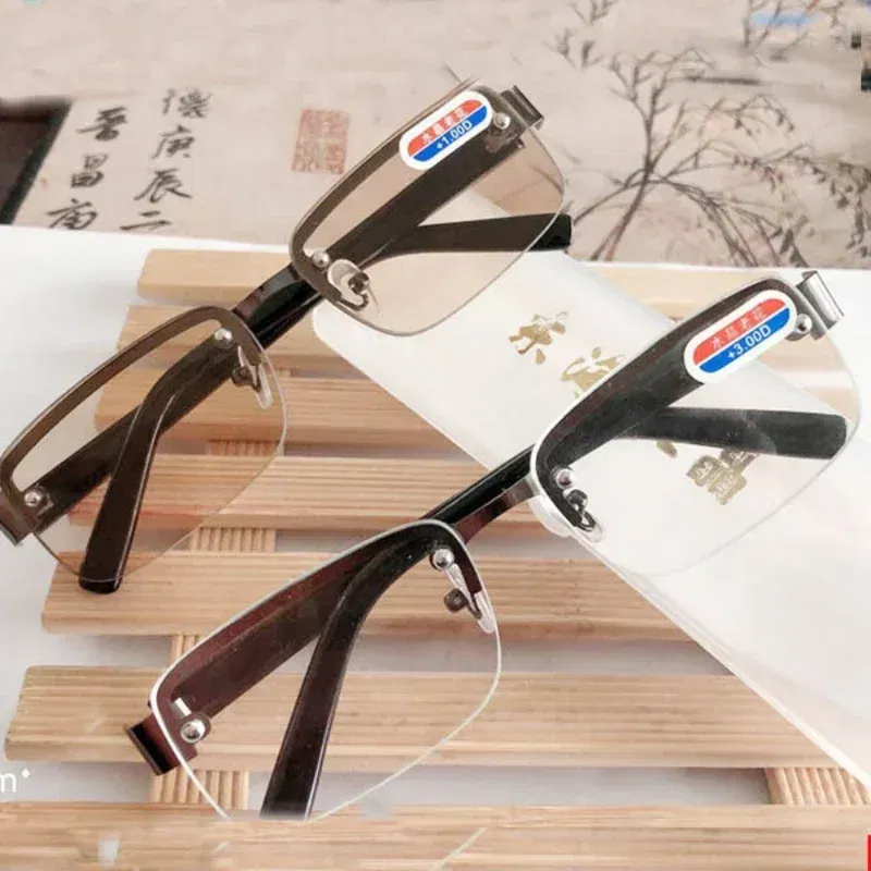 High-quality Half-frame Reading Glasses for Men Women Imitation Crystal Presbyopia Eyeglasses Blue Light Blocking Eyewear