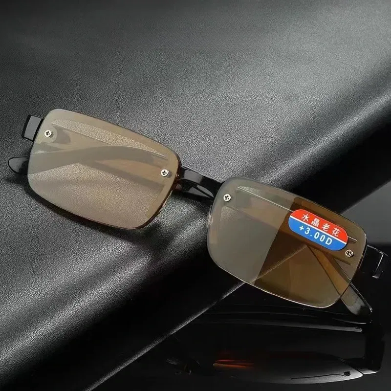 High-quality Half-frame Reading Glasses for Men Women Imitation Crystal Presbyopia Eyeglasses Blue Light Blocking Eyewear