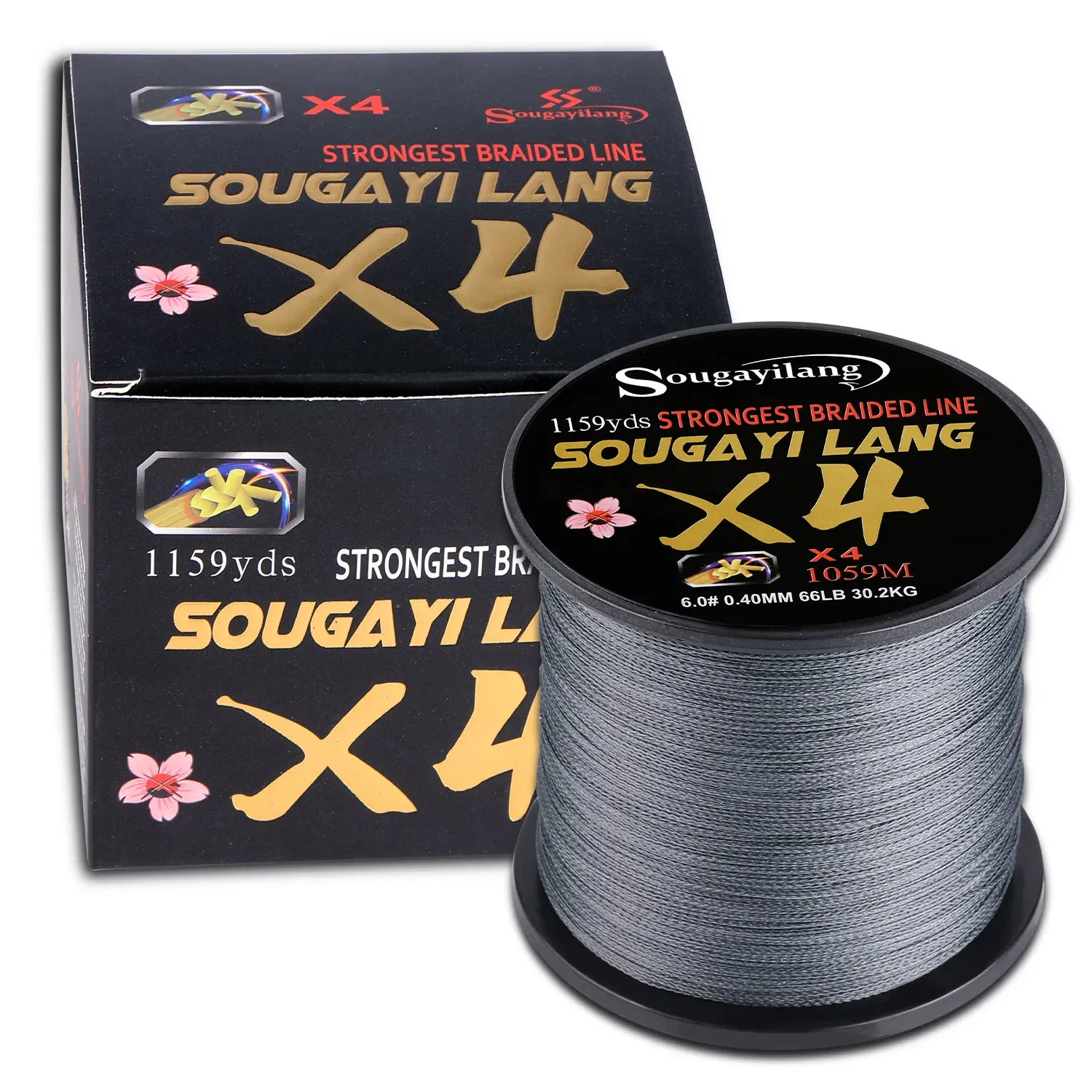 Color: Dark Grey, Line Number: 0.8 - Sougayilang Braided Line 4X 100/300m 5 Color All for Fishing Line MaxDrag 66LB Multifilament PE Line for Saltwater Sea Fishing