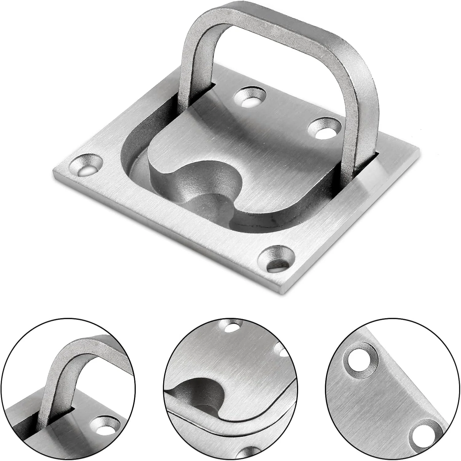 Color: Light Grey, Ships From: CHINA - 1Pcs Marine Boat Ring Pull Handle, Flush Cabinet Pulls Recessed Trap Door Handle 316 Stainless Steel Hidden Pull for Deck Dra