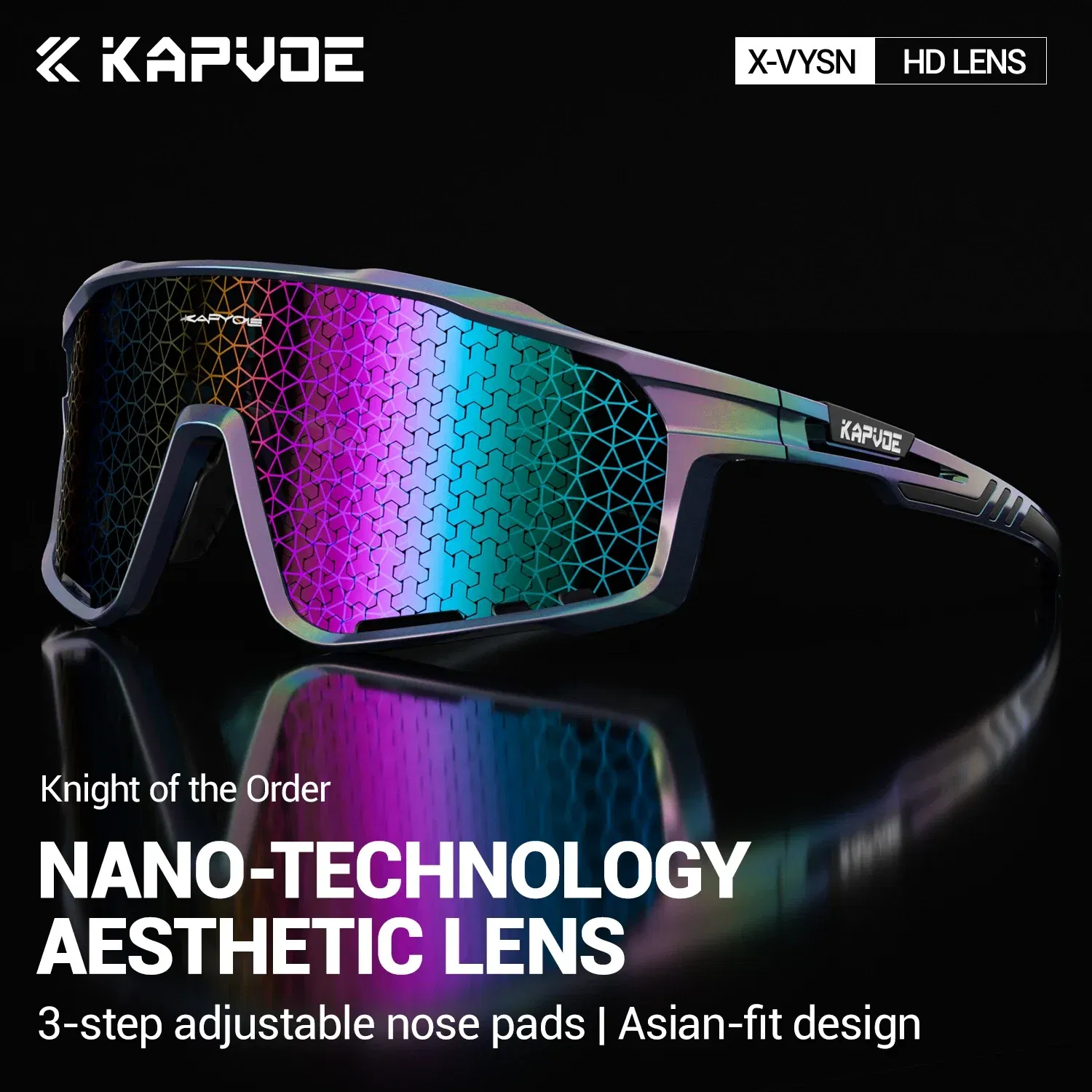Color Name: PURPLE - KAPVOE New Technology Nano Lenses Cycling Glasses Bike UV400 Eyewear Outdoor Sports Sunglasses Men Women Road Bicycle Goggles