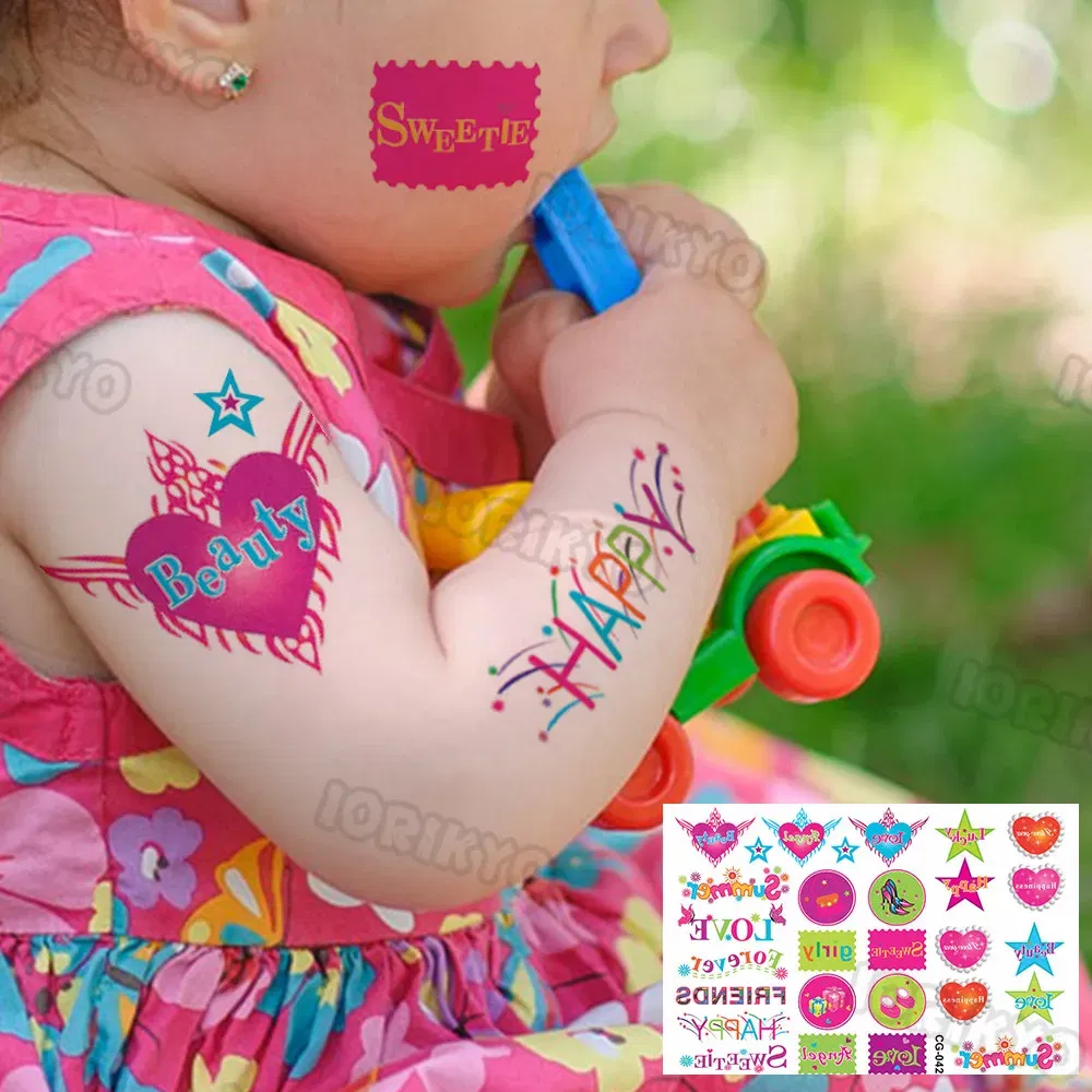 Color: Dark Khaki - Cute Small Bus Car Temporary Tattoos For Kids Boys Girls Baby Child Cute Dinosaur Tattoo Sticker Funny Fake Star Tatoo Face Hand