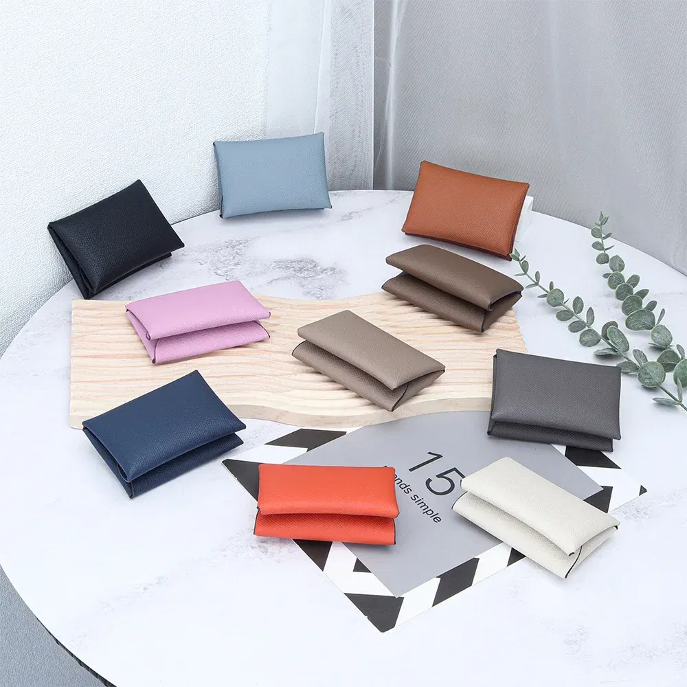 Color: SKY BLUE - Mini Coin Purse Genuine Leather Small Coin Wallet Genuine Leather Hasp Coin Purse Pouch Change Holder Card Holder for Men Women