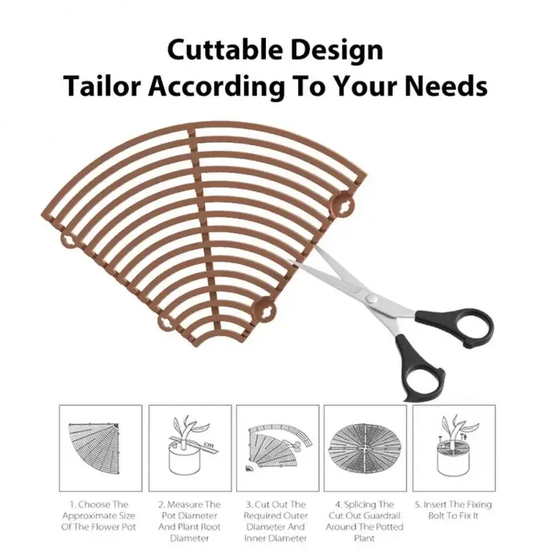 Color: WHITE, Ships From: CHINA - Plant Pot Soil Guard With Nails Plant Pot Grid Flower Pot Cover Baby Safety Mouse Plant Protector Repel Cats Garden Household