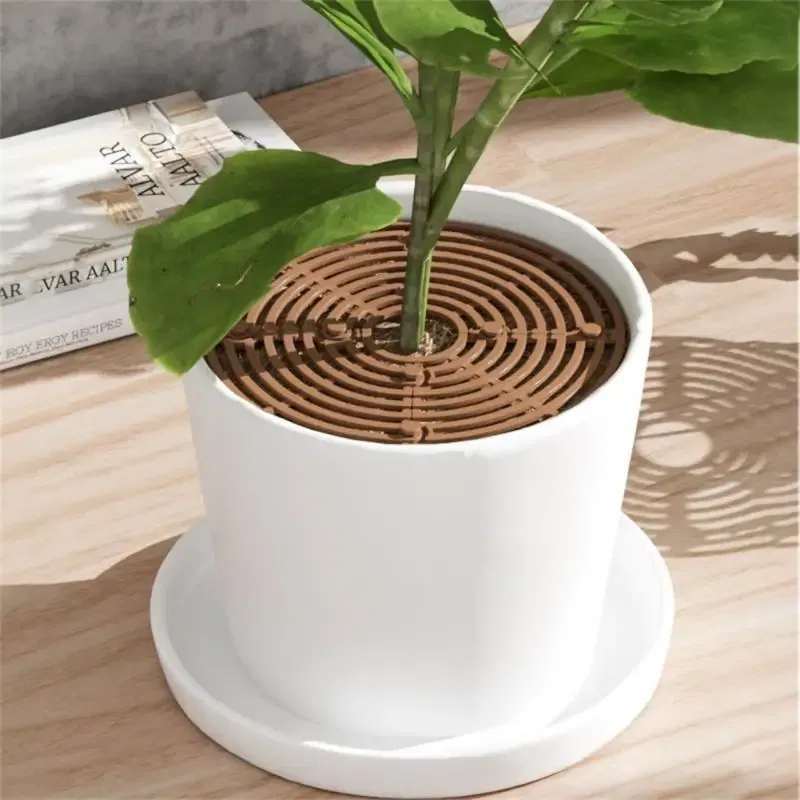 Color: WHITE, Ships From: CHINA - Plant Pot Soil Guard With Nails Plant Pot Grid Flower Pot Cover Baby Safety Mouse Plant Protector Repel Cats Garden Household