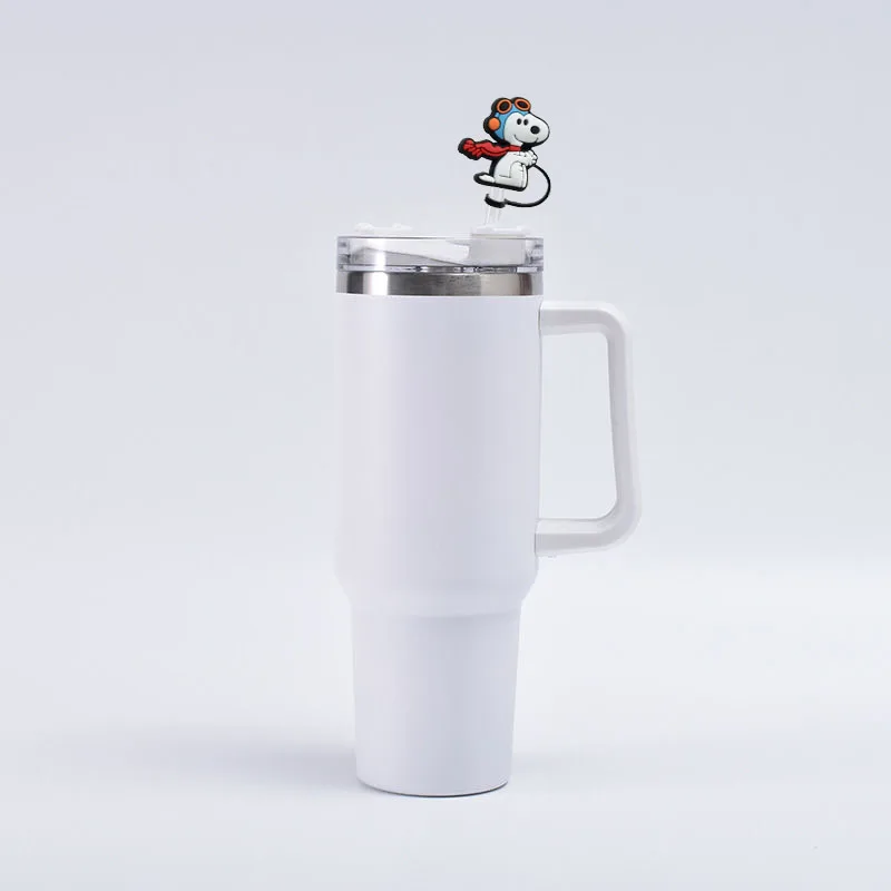 Color: MULTI - 1-12PCS Cute  MINISO Snoopy Straw Cover Cap With 30&40Oz Cup10mm Straw Toppers Reusable Dust-Proof Straw Caps Cartoon Drink Stra